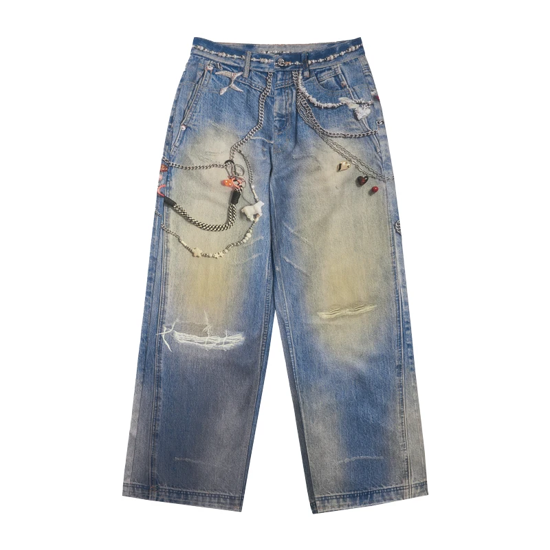 Jeans College numériques pour hommes et femmes, American Street Fashion, Cool Straight, Retro, Fjadt, New Brand, Y2K, 2021