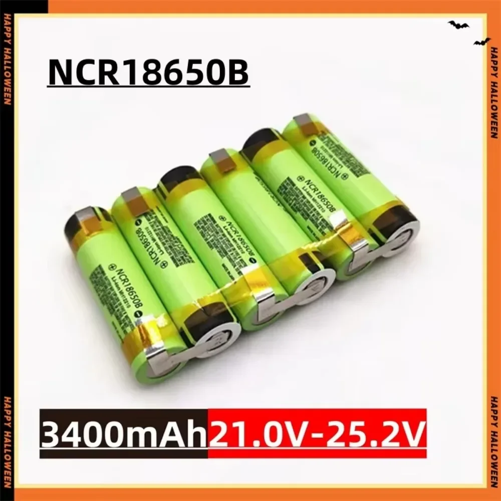 الأصلي NCR18650B 2S 3S 4S 5S 6S 12V 14.4V 18V 21V 25V 18650 بطارية حزمة 3400mah/6800mah 20A التفريغ مفك البطارية