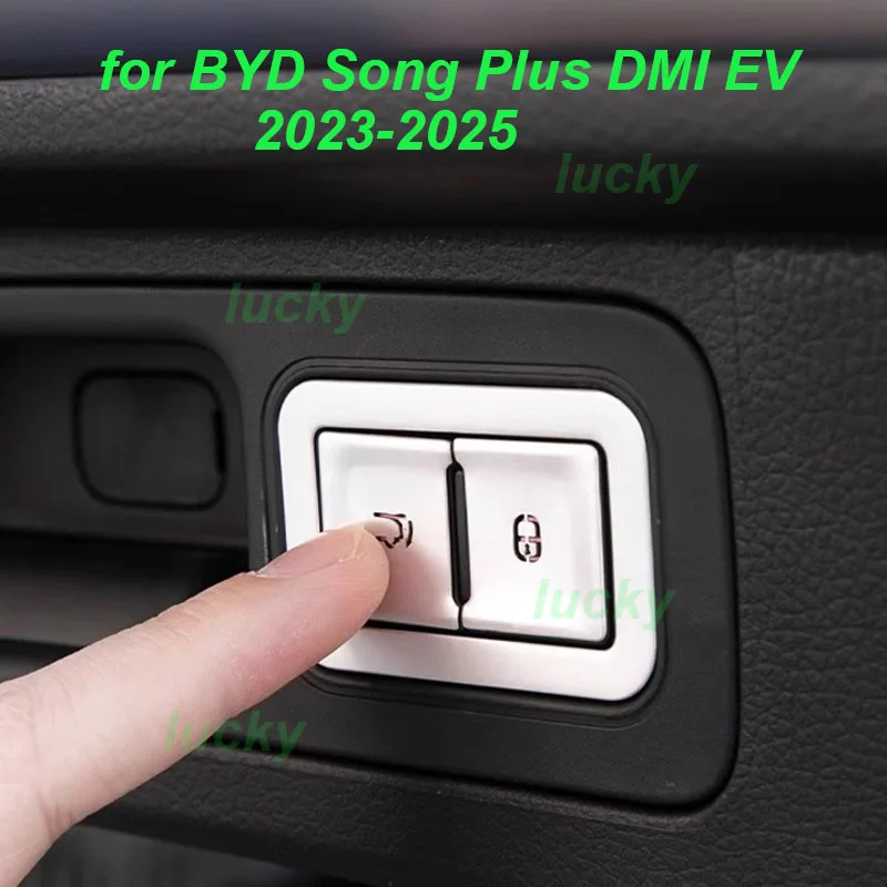 Car Tailgate Button Sticker for BYD Song Plus DMI EV 2023-2025 Rear Door Aluminium Alloy Cover Protector Interior Accessories