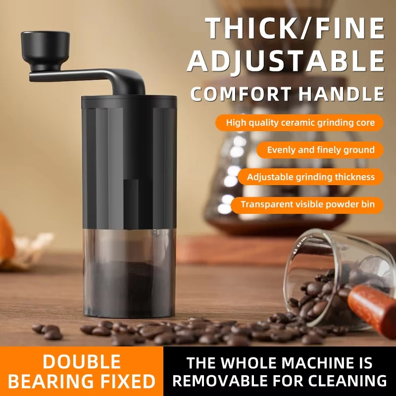 Hand Cranked Coffee Machine, Professional Manual Coffee Grinder Upgraded with anti Slip Design, Portable Coffee Bean Grinder