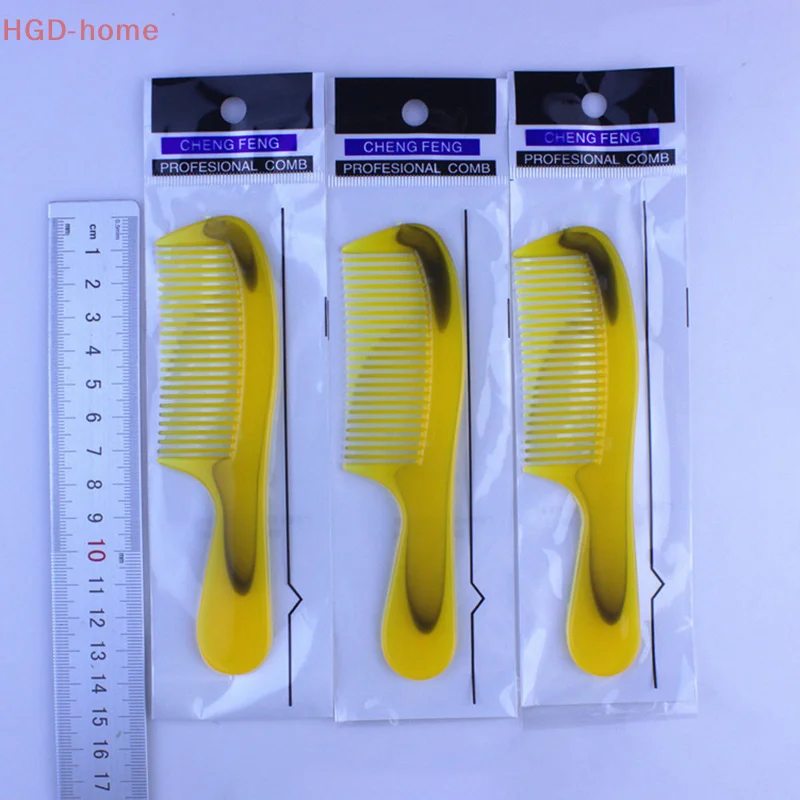 1 Piece Of Cowhide Comb Yellow Anti-static Thickened Durable Cowhide Color Hair Accessory
