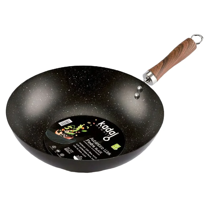 Sartén Wok Piedra Black antiadherente Kadal Menaje para hacer comida china 24 , 30 cm