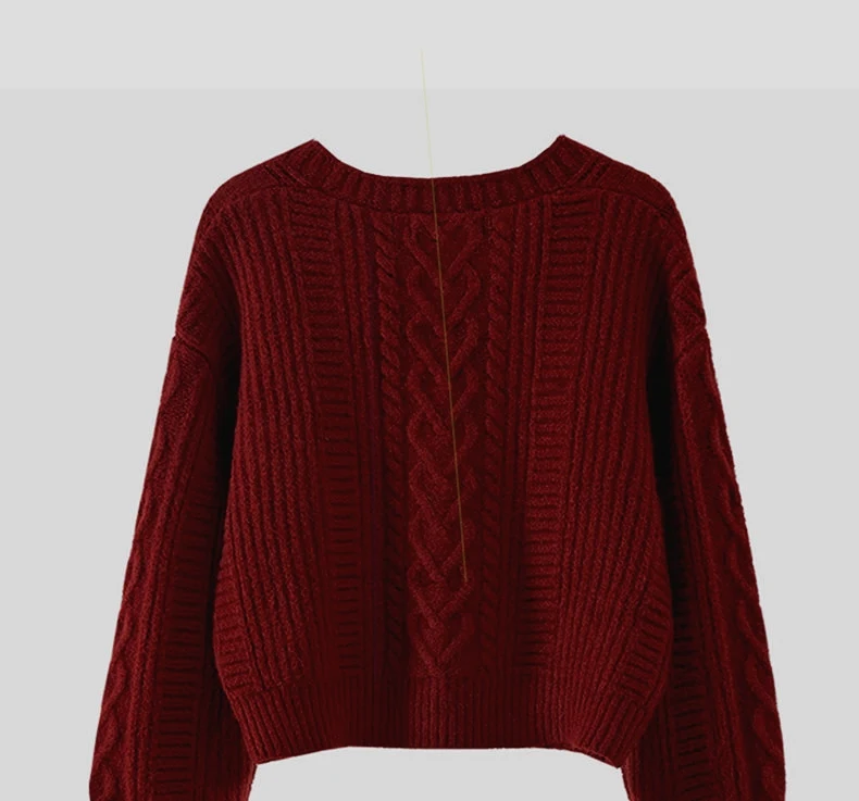Feminino cabo de malha colheita cardigan grosso quente único breasted jaqueta botão para baixo camisola topos adolescente outono inverno y2k outfit