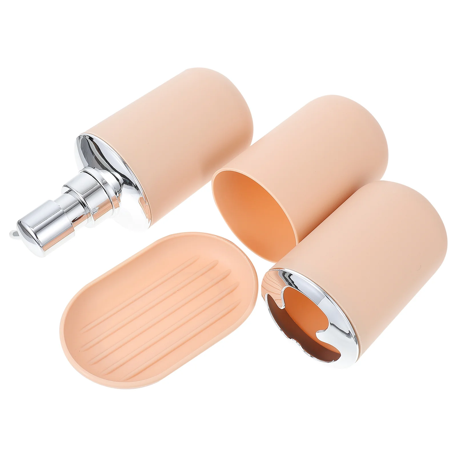 

1Set Simple Bathroom Supply Set Includes Toothbrush Holder Cup Soap Plate Lotion Box Convenient Tidy Storage for Home Hotel