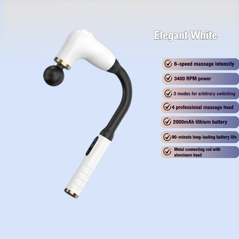 مدلك بمقبض طويل على شكل حرف U لعمال المكاتب، قرع مناديل عميقة لأكتاف الظهر والرقبة والساقين والقدمين، هادئ وطويل