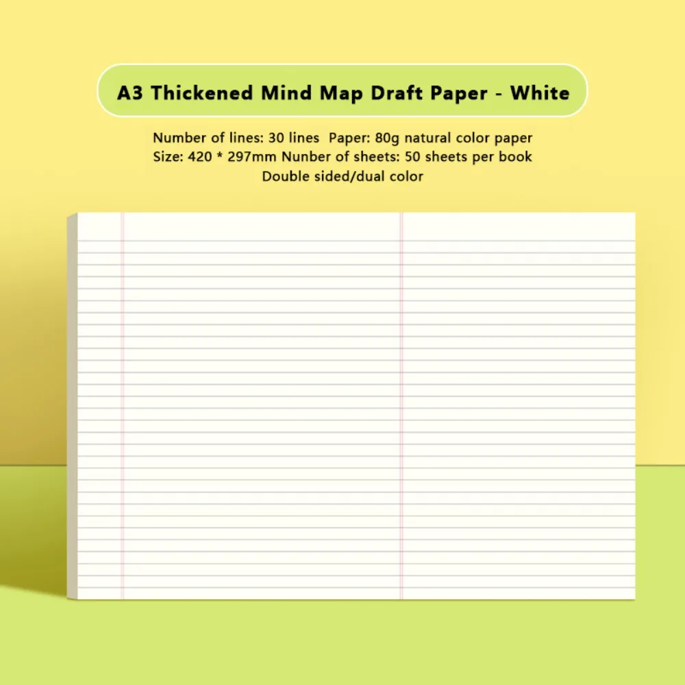 50 vellen Verdikte A3 A3 Notebook Mind Map Planning Scheurbaar Conceptpapier Studenten Schrijven Juridische Pad Terug Naar School Gift