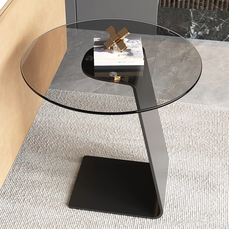 Tempered glass coffee table living room sofa Italian side table