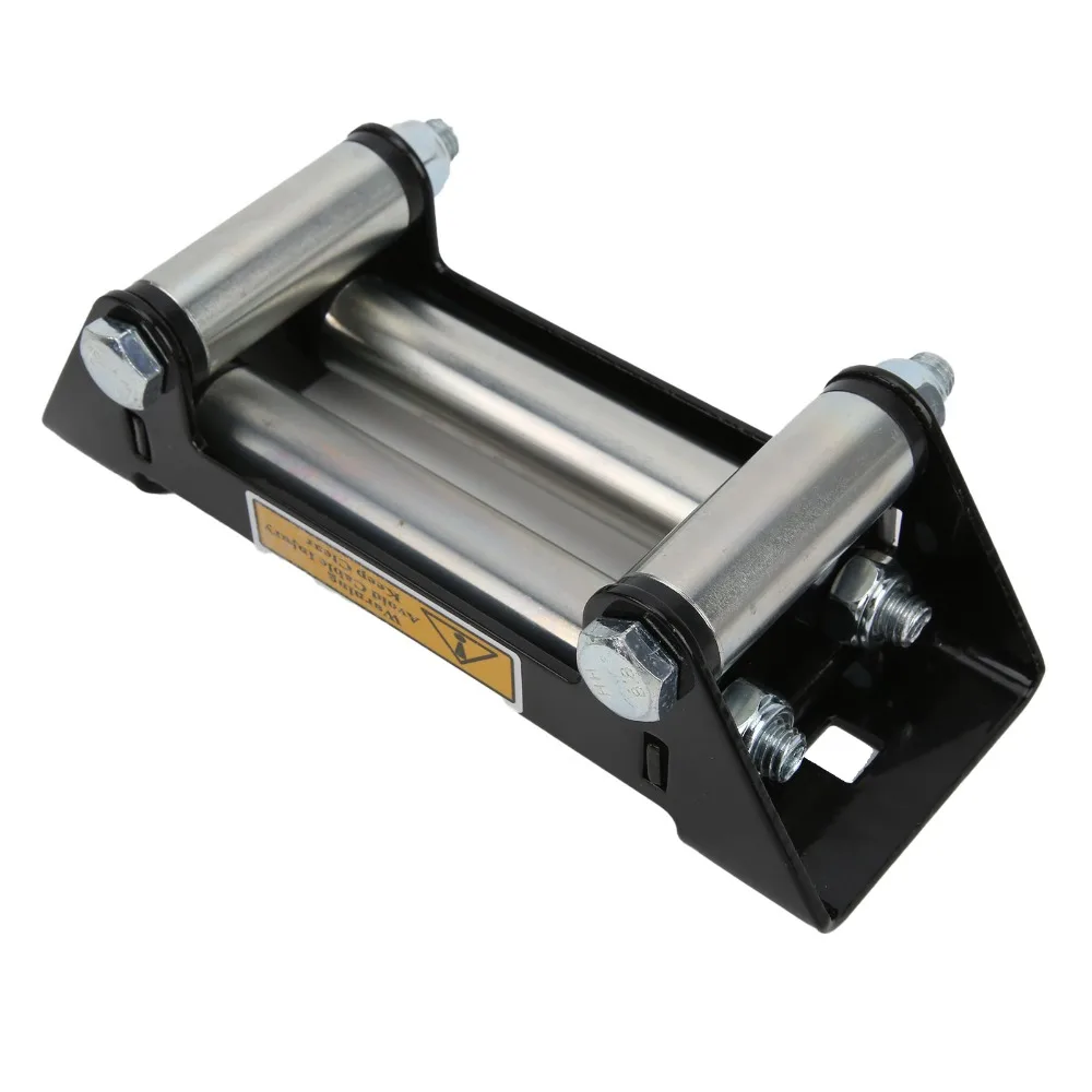 152mm/6in Winch Roller Fairlead Iron Zinc Plated Bolt Pattern Mount Universal Winch Fairlead Heavy Duty Winch Fairlead