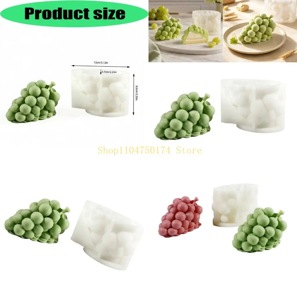 Grape Shaped Craft Form Repeat Use Casting with Textured Interior and Smooth Release Flexibility for Candle Projects, Home Users