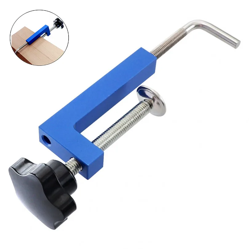 

Blue Woodworking Wear-resistant G Clip Aluminum Alloy Universal Fence Clip for Woodworking Adjustable Fixing Clip