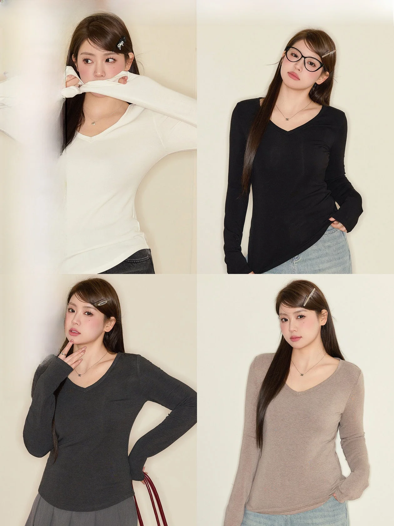 

Эластичный топ с длинными рукавами и V-образным вырезом JULULOOK Studio для полных женщин, универсальная утягивающая базовая футболка для повседневной носки, весенняя одежда