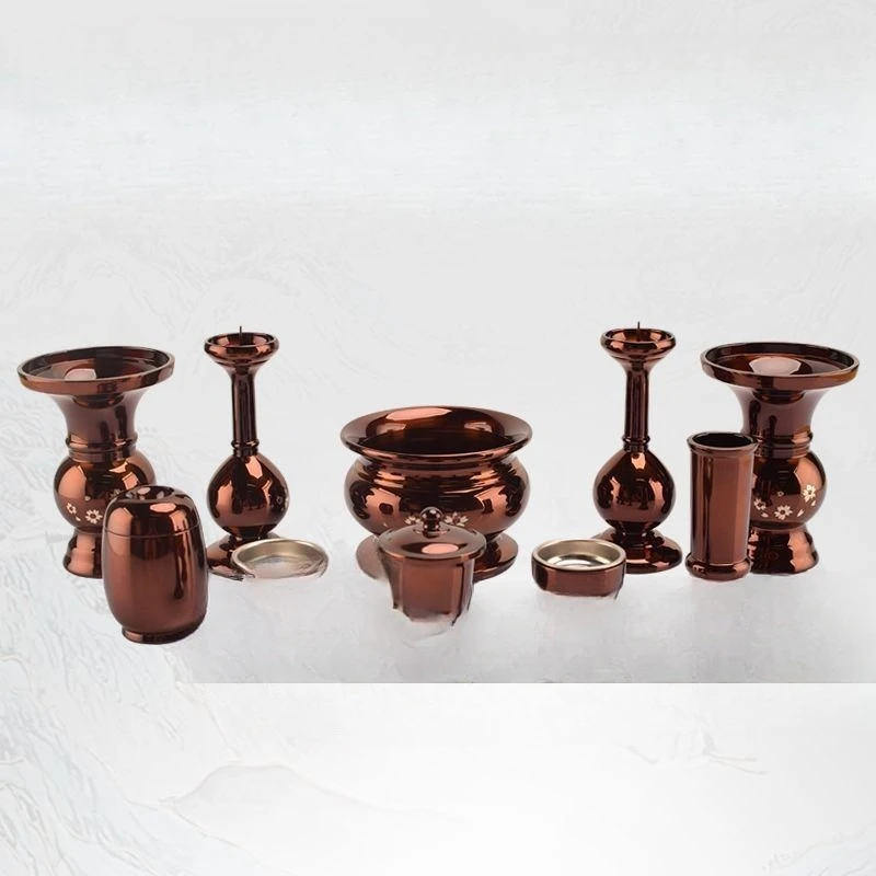 Brass Seiko surface paint, solemn home Buddhist hall supplies, Shingyan Sect ten pieces are 4 inches