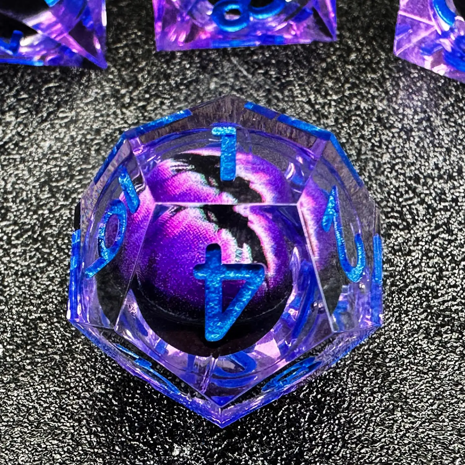 7pcs Dungeon and Dragon Dice Semi-Transparent Handmade Resin Polyhedral Dice Set for DnD, RPG Board Games