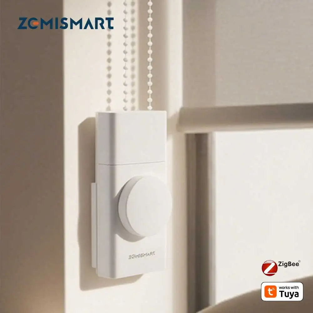 Zemismart Zigbee Smart Roller Shade Driver Built in Battery with Knob Control Speed Work with Tuya App Alexa Google Home Voice