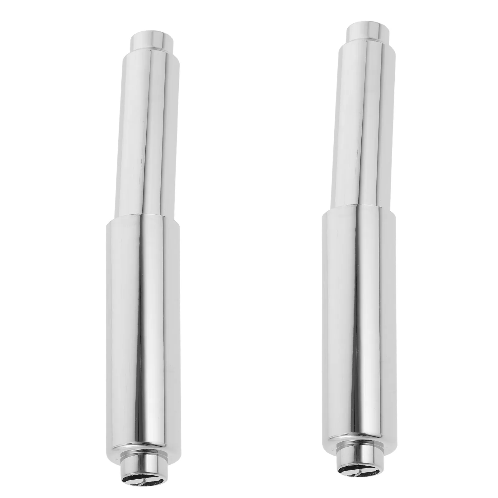 2Pcs Spring Retractable Roll Paper Rod Plastic Plating Chromium Toilet Paper Holder Easy Install Bathroom Kitchen Tissue Stick
