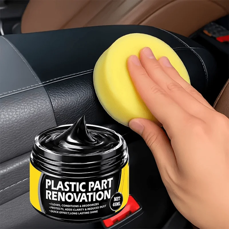 Plastic Repair Agent: Black Restorer, Glossy Anti‑Dust, Easy‑Apply for Plastics, Interiors & Leather, Repairs & Shines