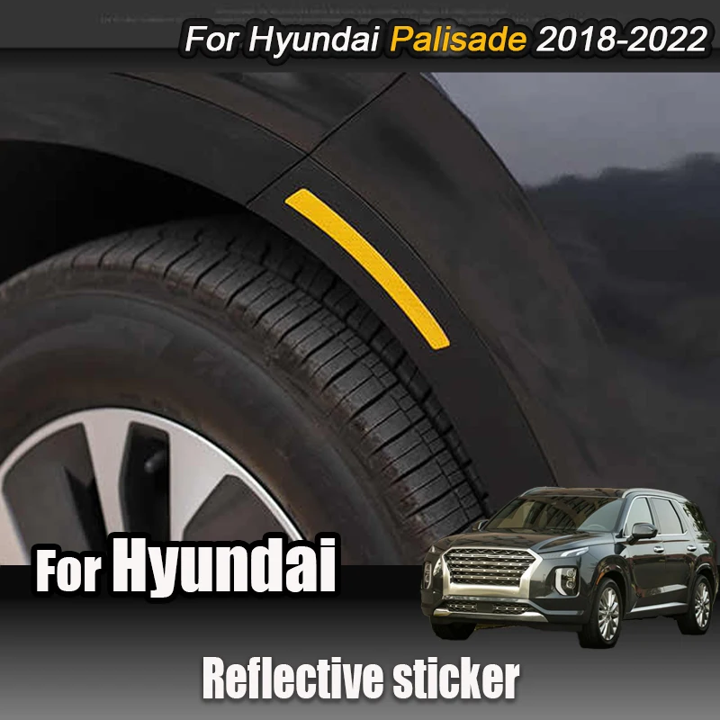 

For Hyundai Palisade 2018 2022 Wheel Car door reflective sticker Car door warning sticker Automotive exterior modification