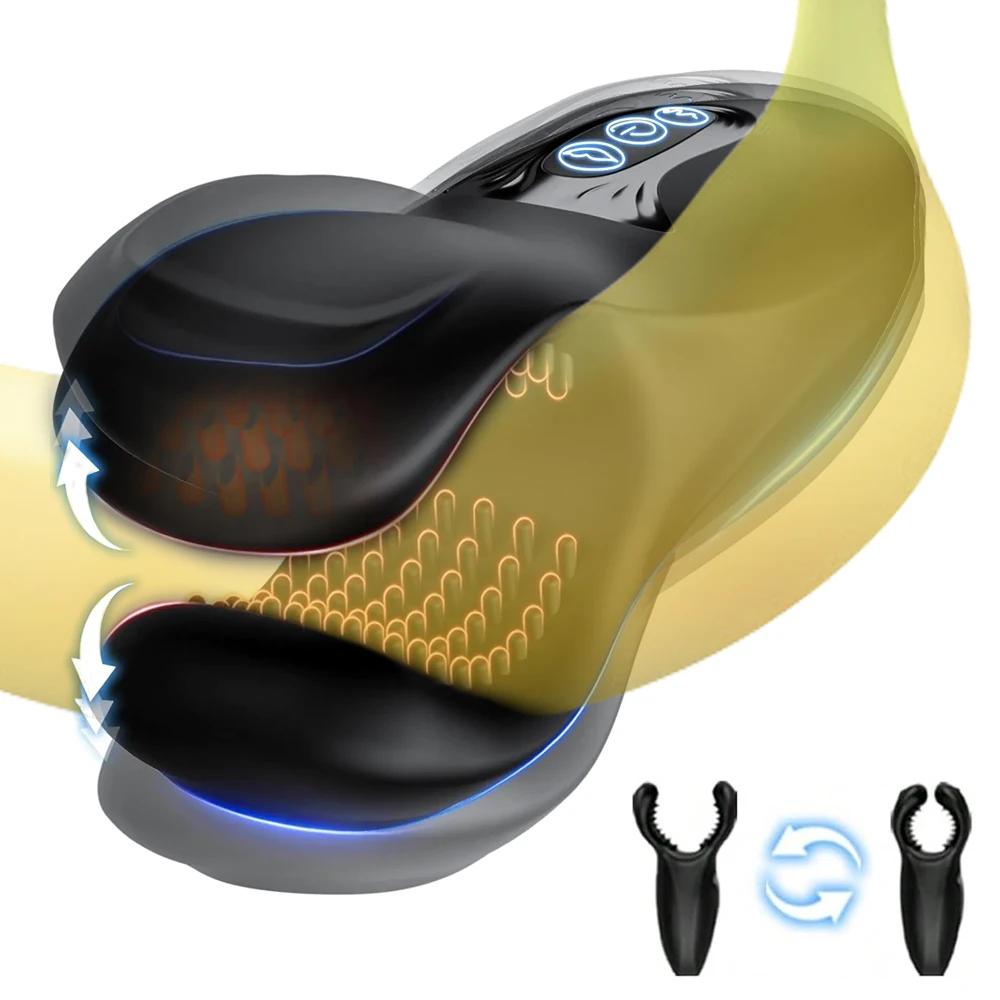 Male Glans Stimulate Massager Penis Delay Trainer Vibrator Bite Male Masturbator Auto Oral Climax Adult Sex Toy for Couple