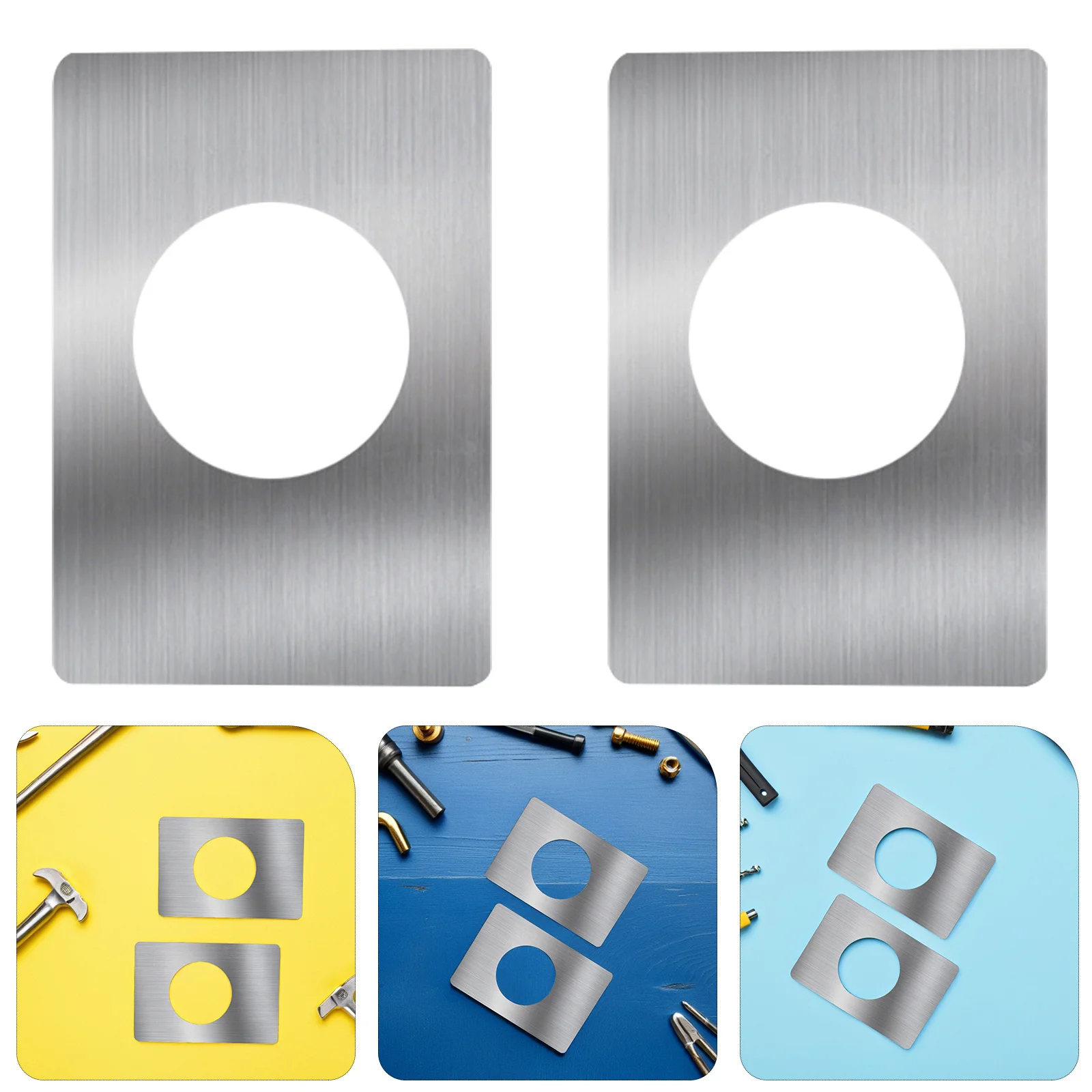 

4pcs Ball Lock Repair Plate Stainless Steel Hole Cover Plate For Scratched Areas Door Reinforcement Kit Deadbolt Installation