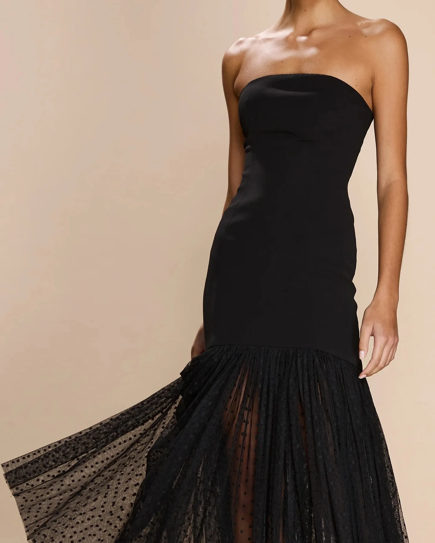 Customized Graceful Strapless Jersey Evening Dress High Quality Pleats Zipper Back Photo Color Sweep Train Vestido De Festa