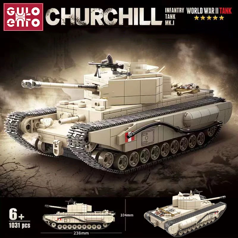 WW2 Military Tank Building Blocks Churchill Infantry Tank A27 Cromwell MK VII Model Bricks Kids Toys Gifts for Children Adults