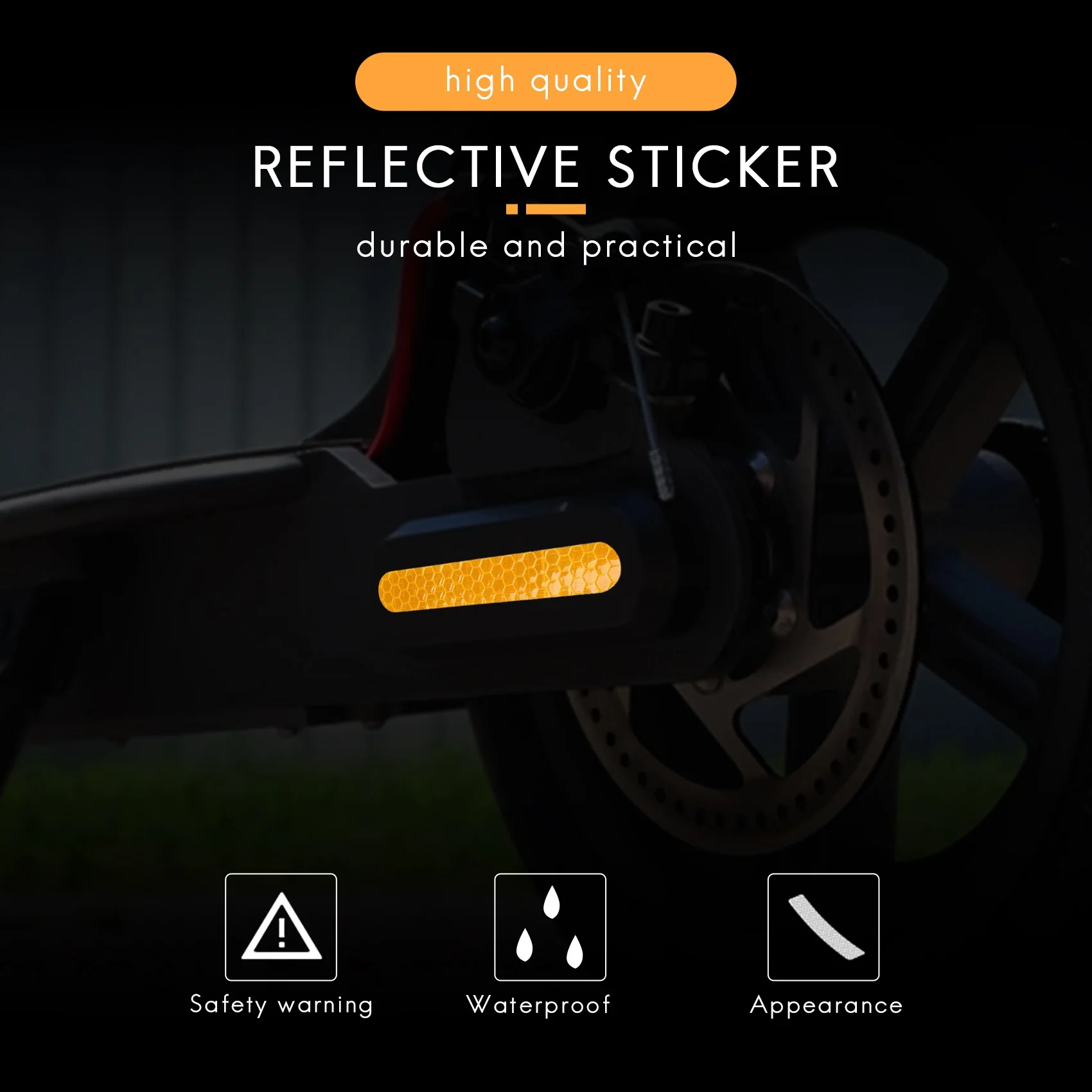 Tampa da roda dianteira e traseira, escudo protetor, adesivo reflexivo para Max G30, acessórios de scooter, amarelo, 4pcs