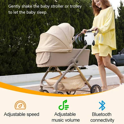 Imagen 2 del producto Cochecito balancín sonido dispositivo calmante USB recargable balancín portátil inalámbrico Bluetooth ayuda para dormir dispositivo vibratorio para dormir