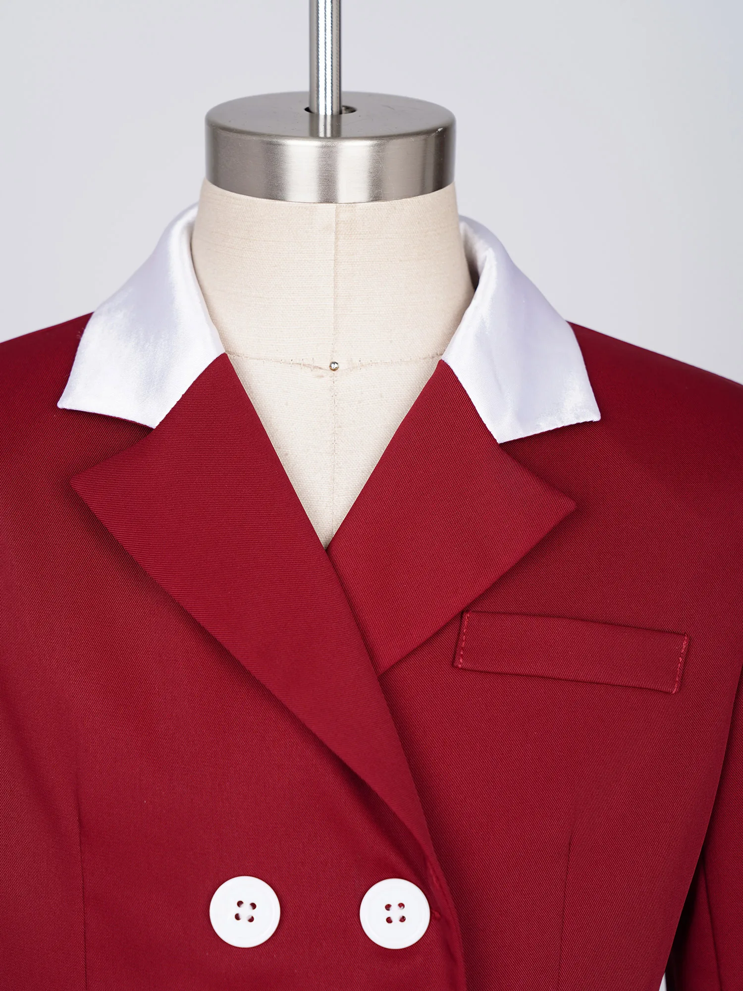 Kids Girls Equestrian Tailcoat Blazer Contrasting Lapel Button Irregular Hem Horse Riding Jacket Breathable for Show Competition view 2