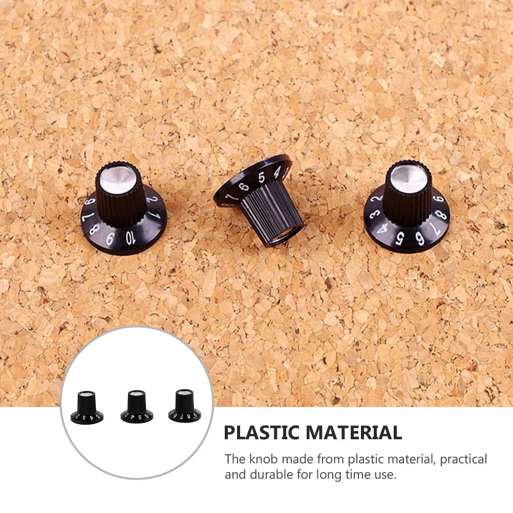 

3 pcs High-Legged Plastic Control Knobs Guitar Volume Tone Tuner Accessories For Electric Acoustic Guitar Amplifier Effect Pedal