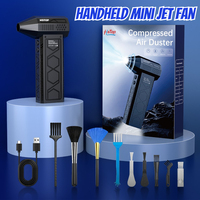 Handheld Mini Blower Fan 180000RPM Electric Duster 5000mAh Rechargeable and Equipped with LED Lights and Quick Cooling Function