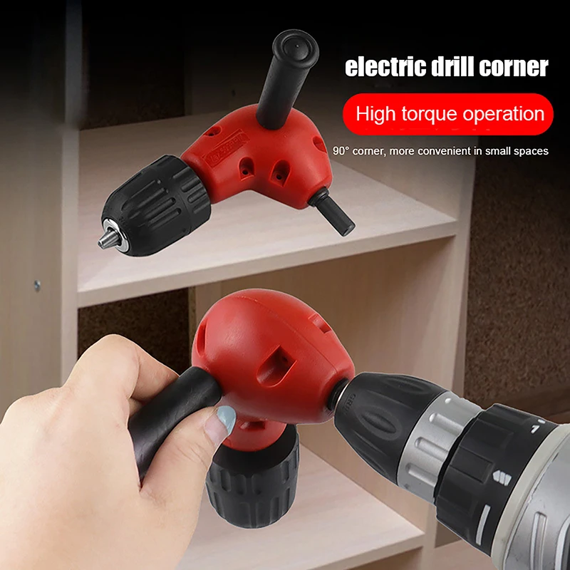 

90 Degree Right Angle Electric Drill Corner Tool Aluminum Alloy Turning Tool Iron Chuck Adapter Drilling Tool