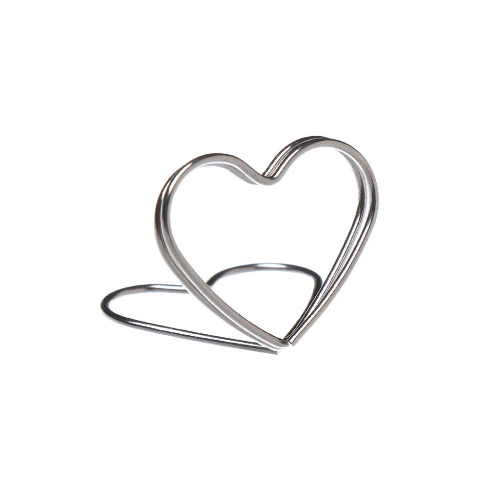 Rose Gold Ring Shape Paper Clamp Desktop Decoration Heart Shape Place Card Table Numbers Holder Clamps Stand Photos Clips