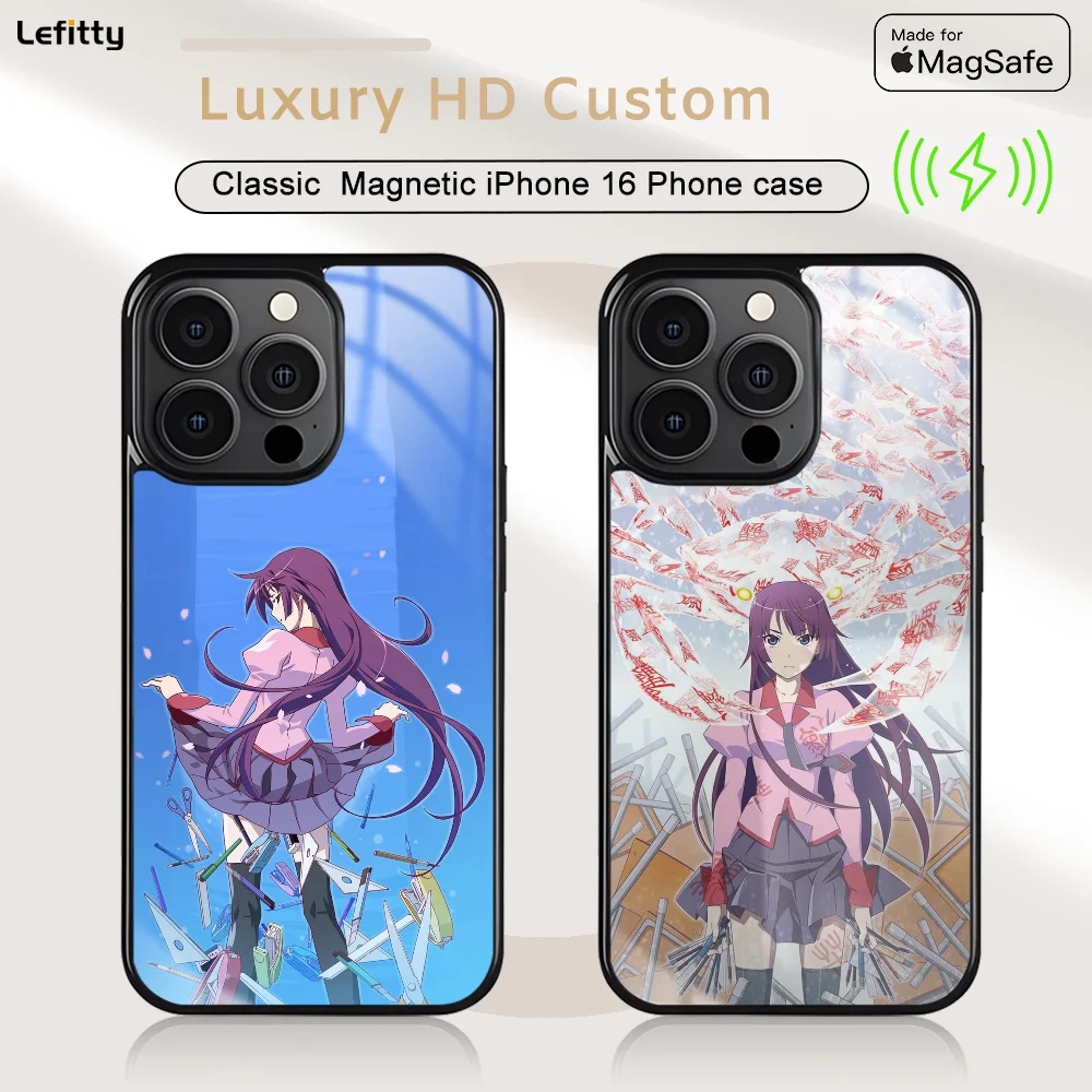 

Anime H-Hitagi Senjogahara Phone Case For iPhone 16 15 14 13 12 11 Pro Max Plus Mini Magnetic Magsafe Wireless Charging Cover