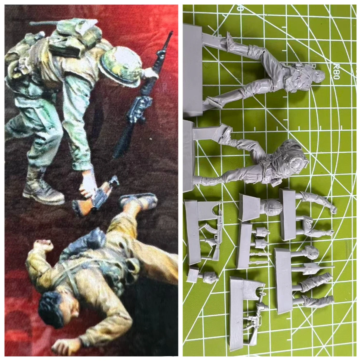 

Precision 1/35 Casting Resin Model US Marine Corps 2-person Scene Model Toy Unpainted