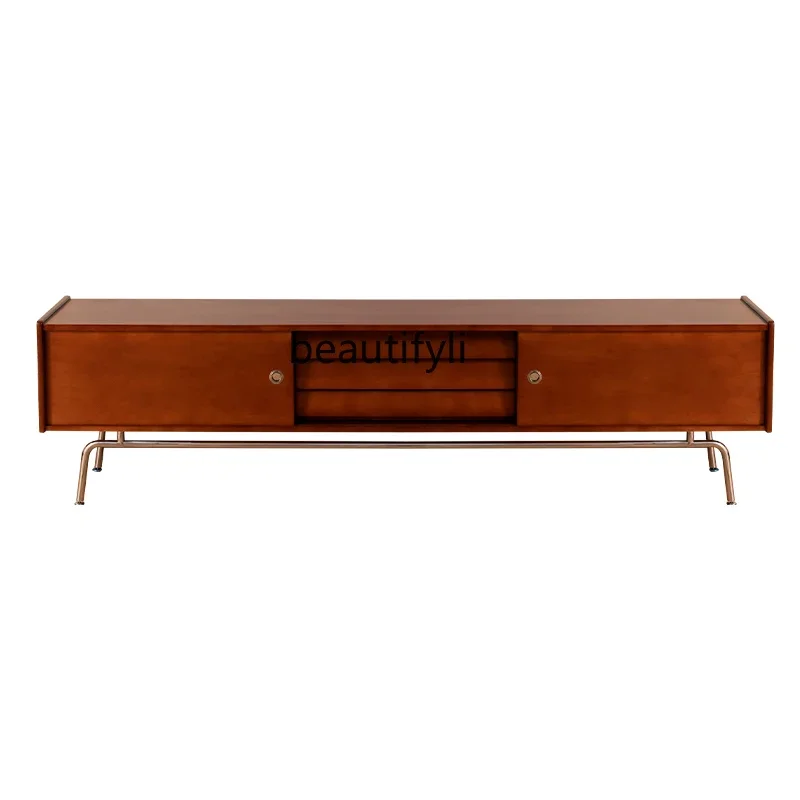

53Solid wood TV cabinet antique wall cabinet combination living room retro TV cabinet boxwood