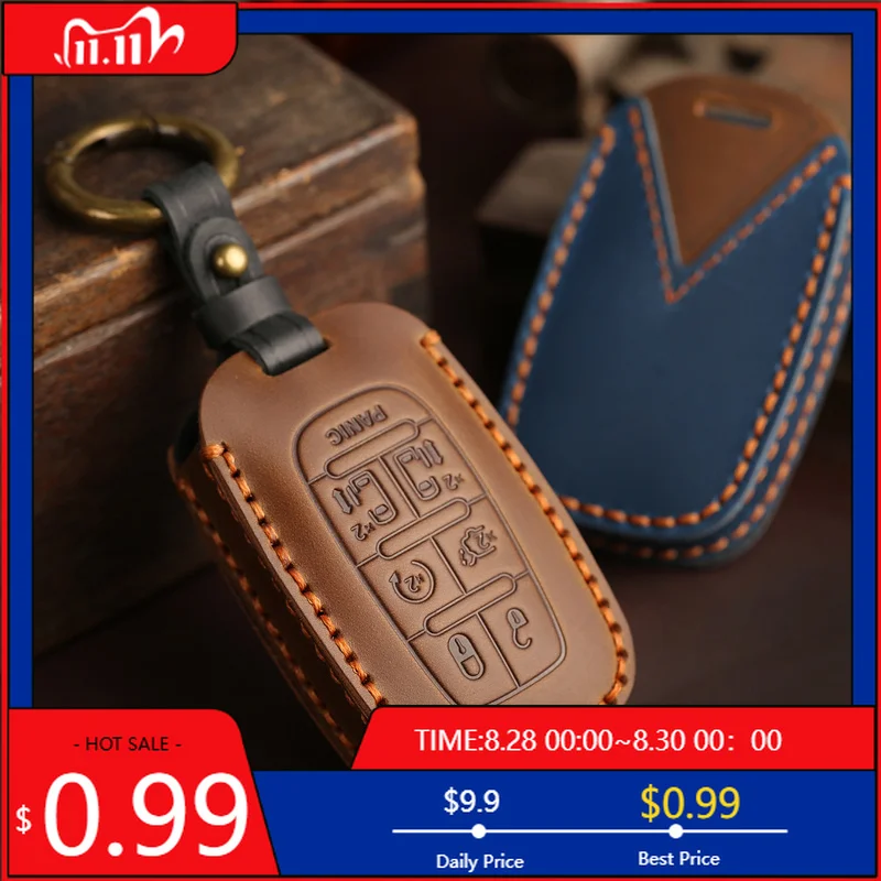 

Внутренние наклейки, новый кожаный чехол для дистанционного ключа ручной работы, чехол для автомобиля, сумка, защитный чехол для Chrysler PACIFICA Mini Van 2017 20