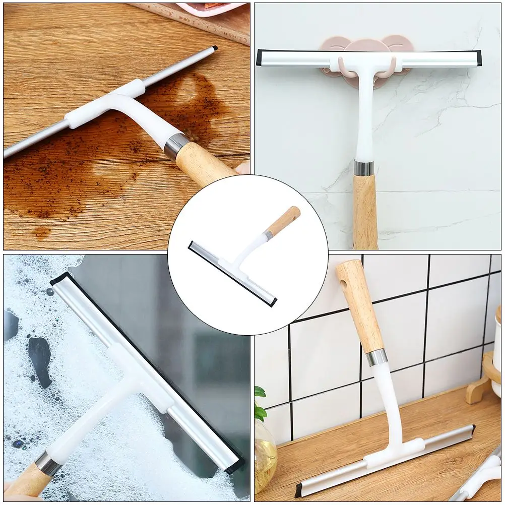 Glass Wiper Window Cleaner Household Window Cleaning Tool Glass Cleaner Squeegee Windows Wood Rubber Handle Accessory