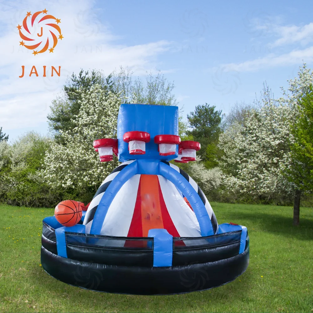 

13 футов надувное баскетбольное кольцо с воздуходувкой, 2 баскетбольных мяча, надувная спортивная игра для стрельбы по баскетболу для вечеринки на заднем дворе