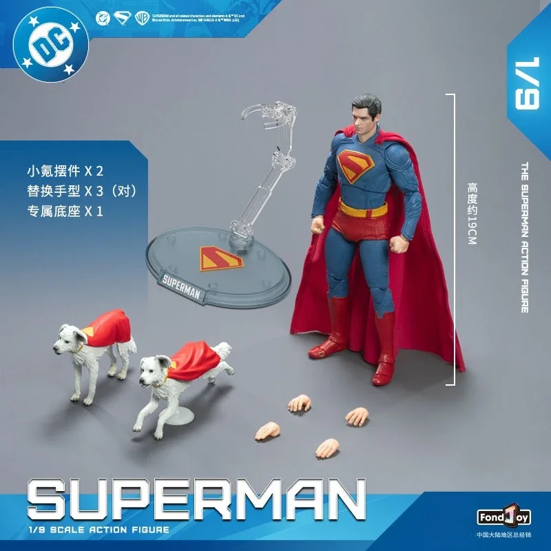 Fondjoy Figurka Akcji Superman DC w Skali 1/9, 100% Oryginalna Edycja Filmowa, Ruchoma, Kolekcjonerska Statuetka PVC, Zabawka na Prezent Świąteczny dla Fanów