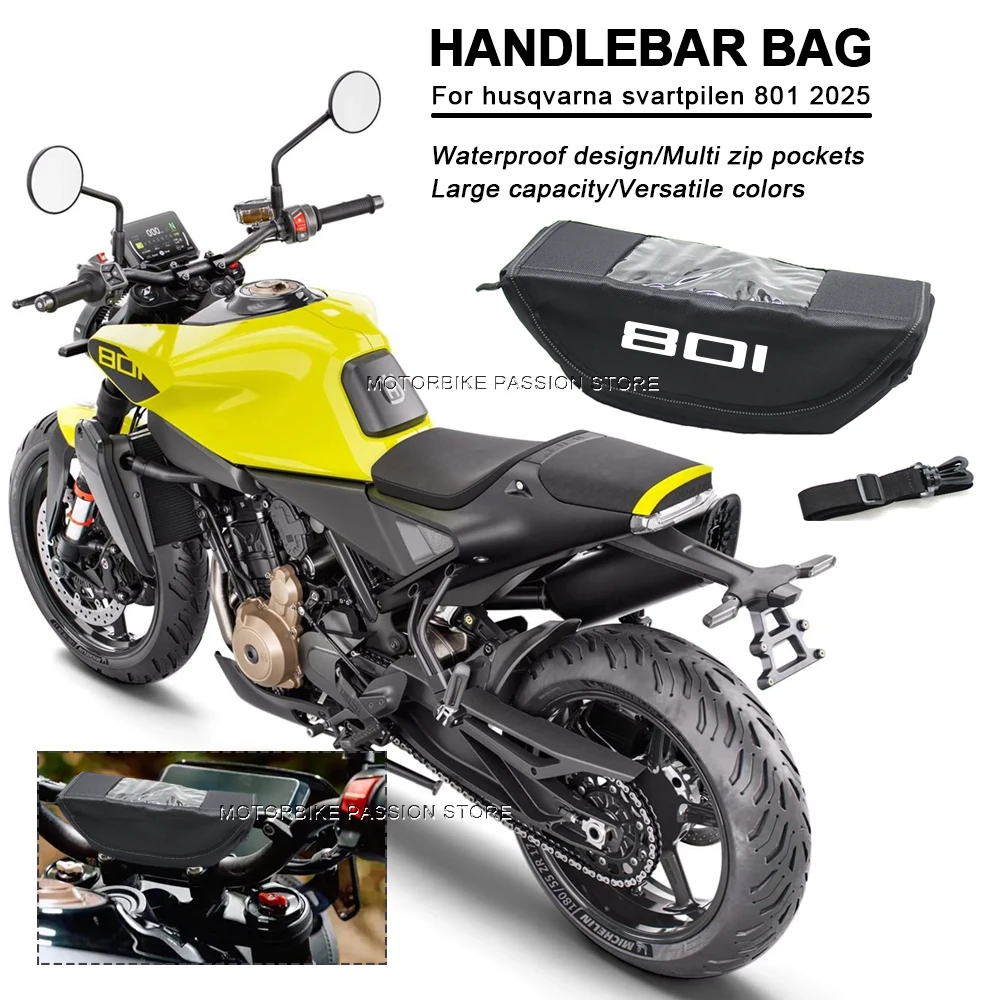 

Подходит для husqvarna 1990,pilen 801 s801 2024 2025 2026 + универсальные аксессуары для мотоциклов, портативная водонепроницаемая сумка на руль