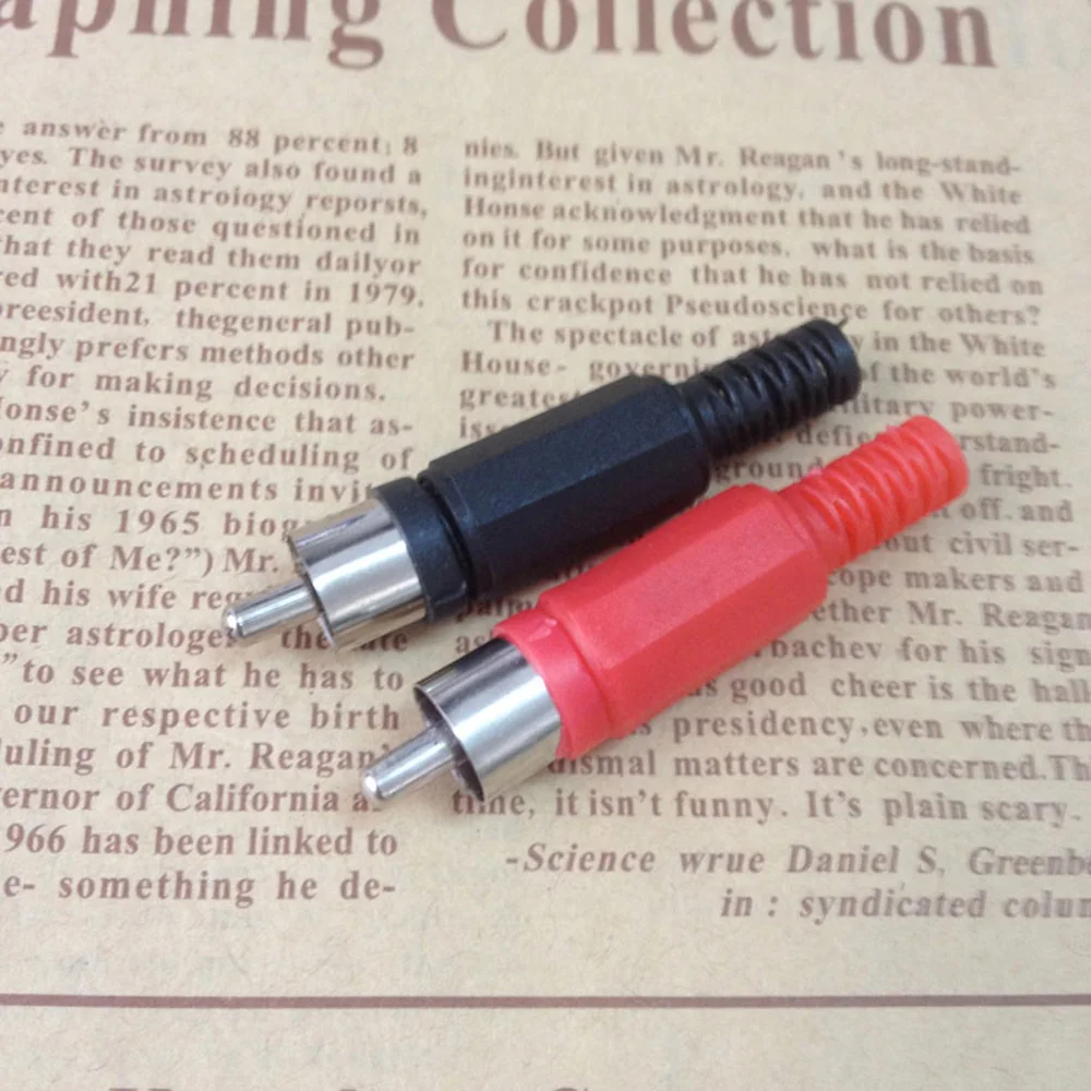 Immagine 5: 20 Pezzi Connettori RCA Maschio Neri e Rossi per Adattatore Audio Video, Spina Lotus per Saldatura, Adattatore per Cavo Audio Stereo