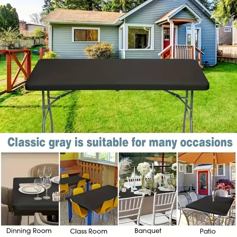 Stretchy Polyester Tablecloth, Form-Fitting, Crease-Resistant, Washable, Suitable for Events, Weddings and Parties