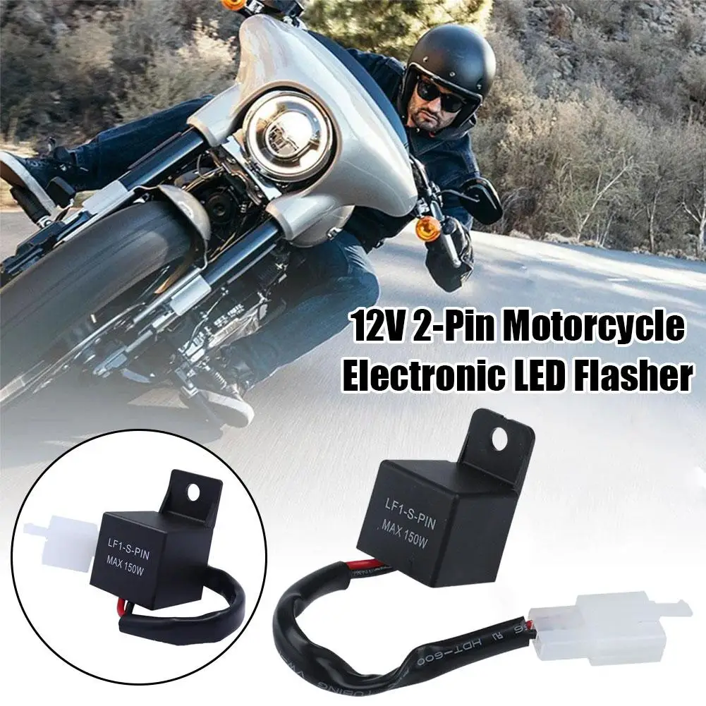 New 12V 2-Pin Motorcycle Electronic LED Flasher Relay LED Turn Indicator Relay Signal LED 150W Turn Flasher Blinker Light B F5Z6