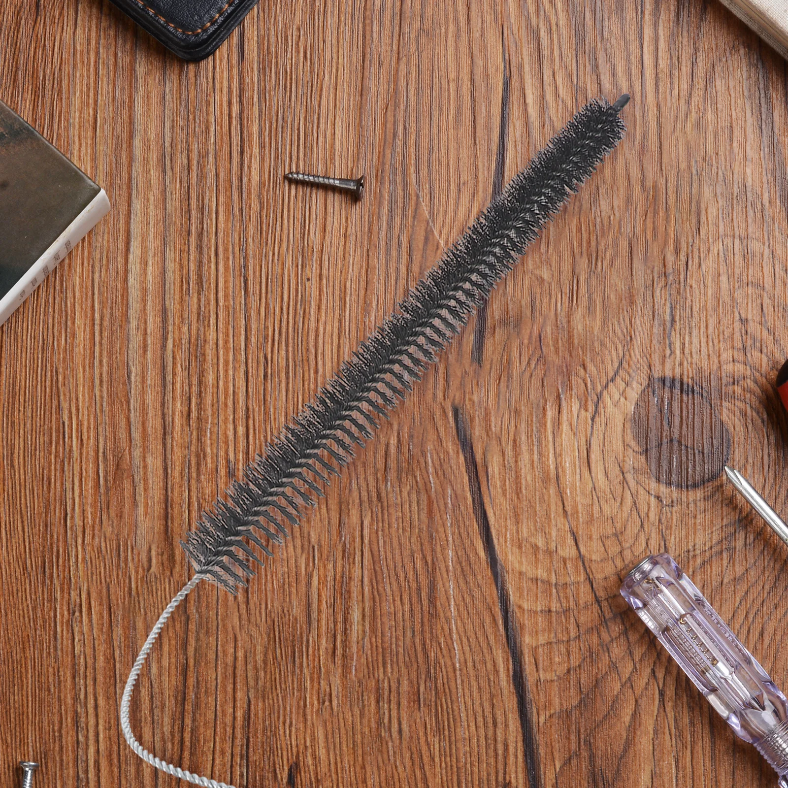 2 قطعة فرشاة تنظيف تنفيس المجفف مقبض خشبي شعيرات النايلون مجفف مرن عميق أداة إزالة الوبر منظف فخ تنفيس المنزل #5