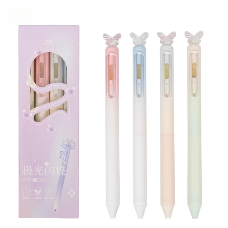 40pcs Cute Butterfly Gel Pens School Stationery Wholesale Click Pens for Writing Student Acessories Korean Stationery  Girl Pens