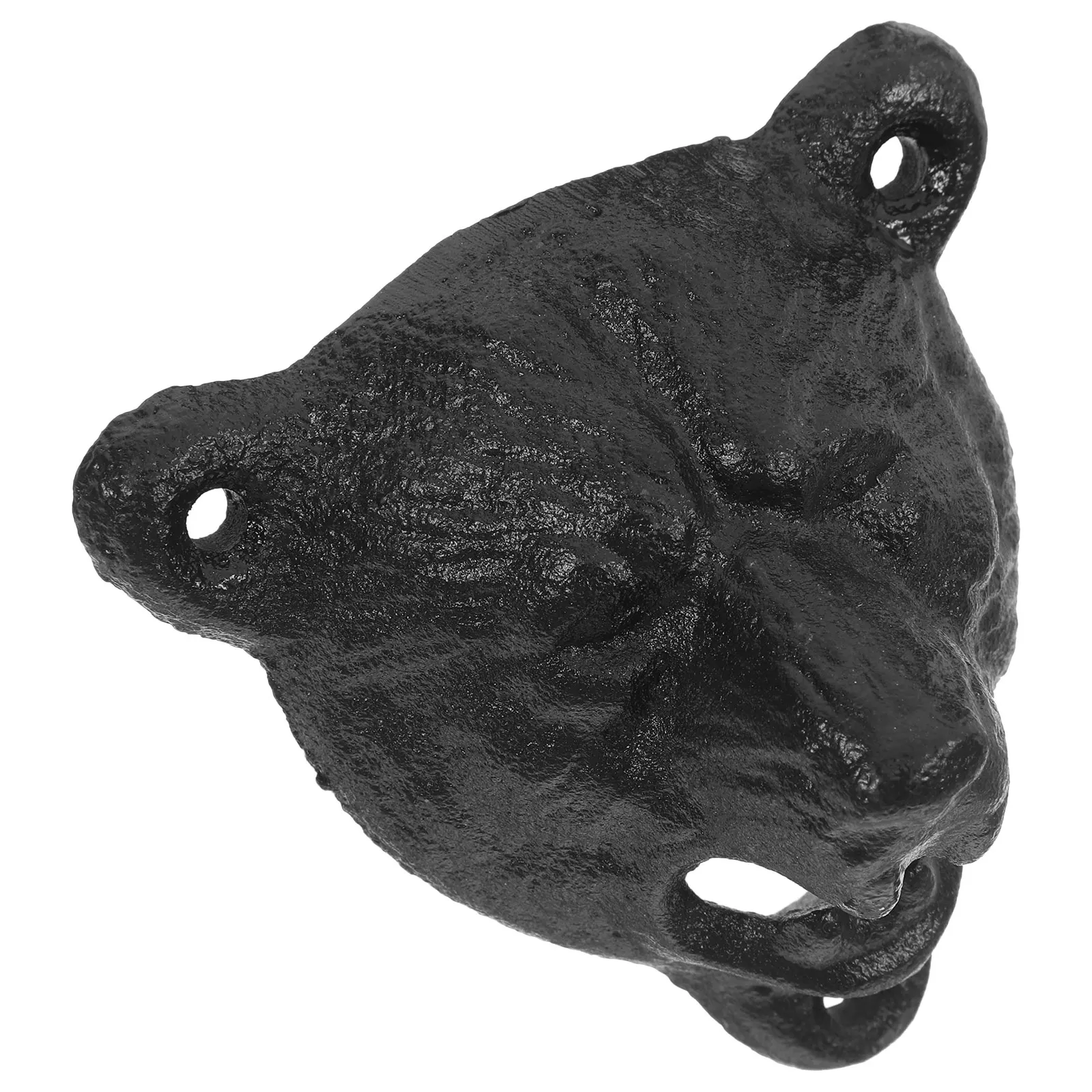 

Wall Mounted Bear Head Bottle Opener Cast Iron Black Rustic Metal Beer Cap Remover Home Bar Kitchen Decor Animal Head Opener