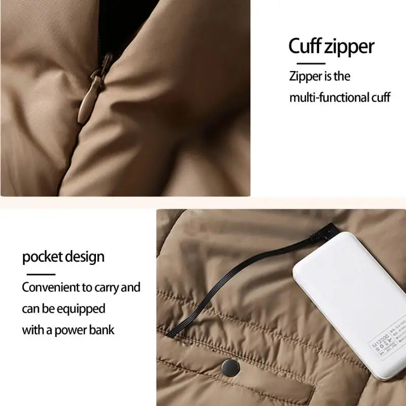 Heated Vest Electric Blanket Wearable Fleece Lined Heating Pad With Temperature For Indoor Outdoor Use Machine Washable B03E - Image 3