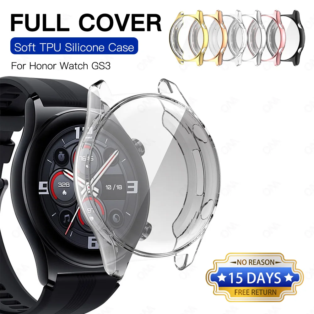 

Plating Colorful Protective Cover For Huawei Honor Watch GS 3 GS3 Anti-scratch Soft Screen Protector Silicone Case 2022 New