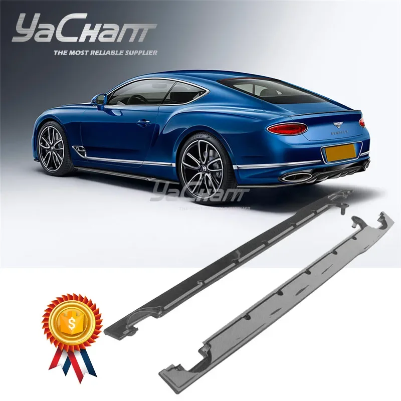 DCF Dry Carbon Fiber Side Skirt Underboard Fit For 2019-2021 Bentley Continental GT Coupe & Convertible LE Side Skirt Underboard