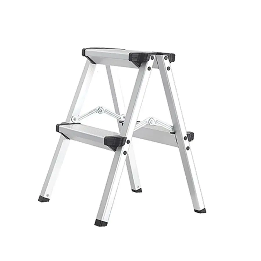 

Алюминиевая складная двухступенчатая стремянка-табурет, легкая, с противоскользящими прочными и широкими ступенями для дома, кухни, автофургона, гаража